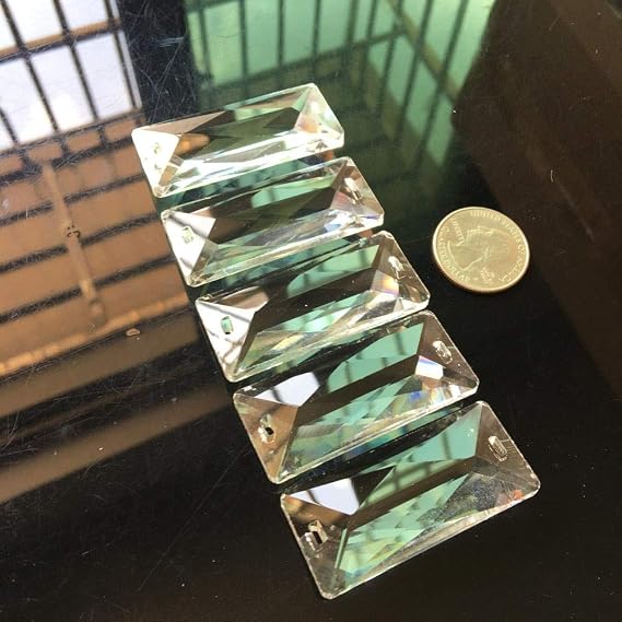 Chandelier Crytal 5Pcs Crystal Pendant 2in Glass Art Rectangular Prism Chandelier Lamp Part Replace DIY Faceted