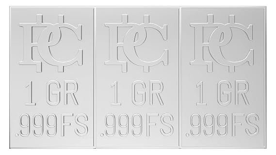 3 One Grain Pure Silver Bars .999 Fine Silver