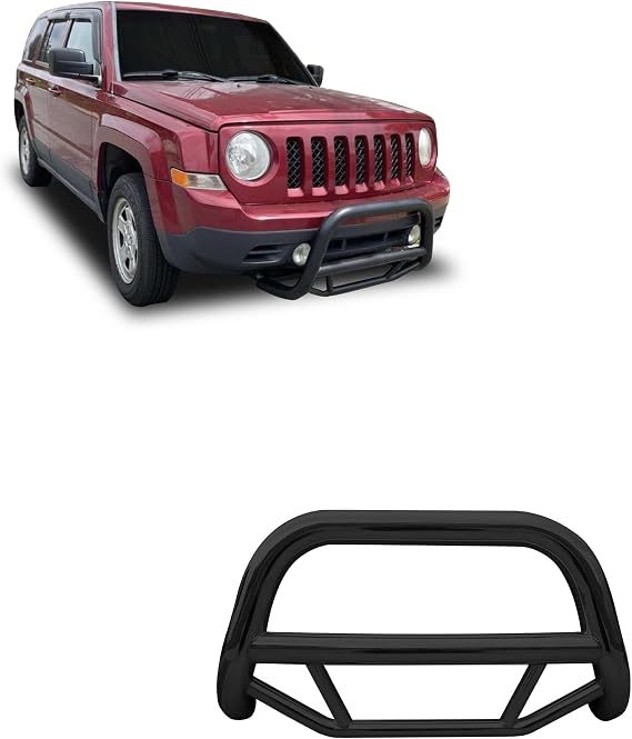 Black Horse Off Road Black Horse Black Steel Max Bull Bar Compatible with 2008-2017 Jeep Patriot-MBB-JEB9001