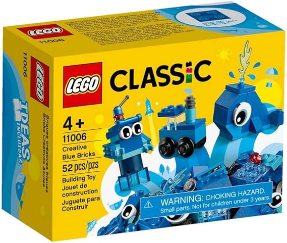 LEGO Classic Creative Blue Bricks 11006 Kids Building Toy Starter Set with Blue Bricks to Inspire Imaginative Play (52 Pieces)