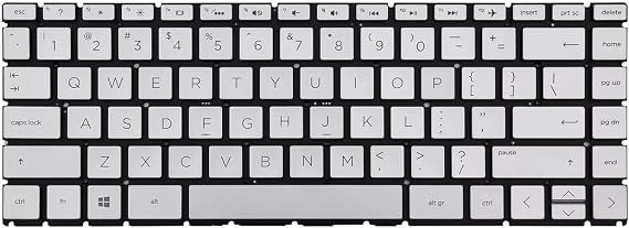 Replacement Backlit Keyboard Compatible with HP L19195-001,US Layout Silver Color