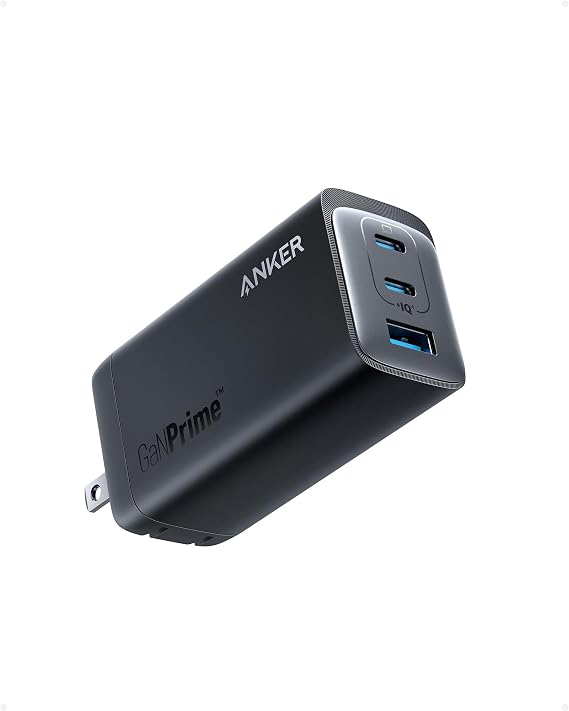 Anker 737 GaNPrime, 120W USB C Charger, PPS 3-Port Fast Compact Foldable Wall Charger for MacBook Pro/Air, iPad Pro, iPhone 16/Pro, Galaxy S22/S21, Dell XPS 13, Note 20/10+, and More Devices