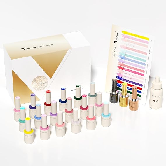 VENALISA V3 Gel Nail Polish Kit of 22 Pcs With Color Display Yellow