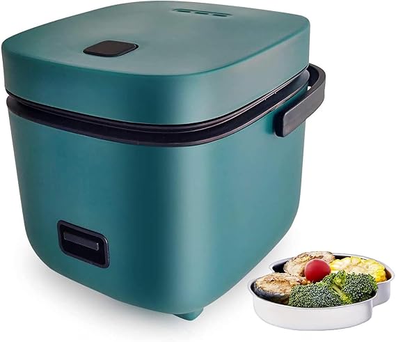 Mini Rice Cooker 2 Person, Cookworks Rice Cooker Rice Cooker Model 1.2 Litre, Multi-Cooker For Rice with Steamer,Green