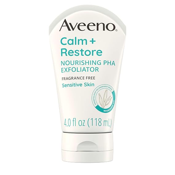 Aveeno Calm + Restore Nourishing PHA Exfoliator, Fragrance-Free, 4 fl oz