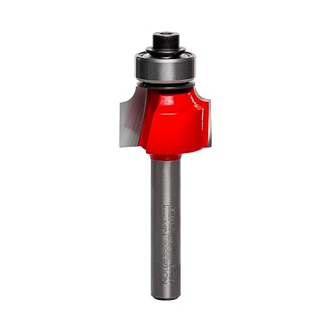Freud Radius Rounding Over Bit with Perma-Shield Coating and Quadra-Cut Design for Flawless Finish - 2 Cutters, 1/4" Shank Dia., 1/8" Radius, 2-3/16" Length - 34-104