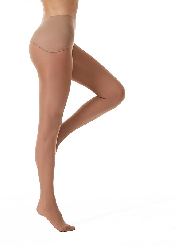 Frola Oil Shiny Stockings Pantyhose 360Seamless Crotch High Waist Smooth Tights for Women