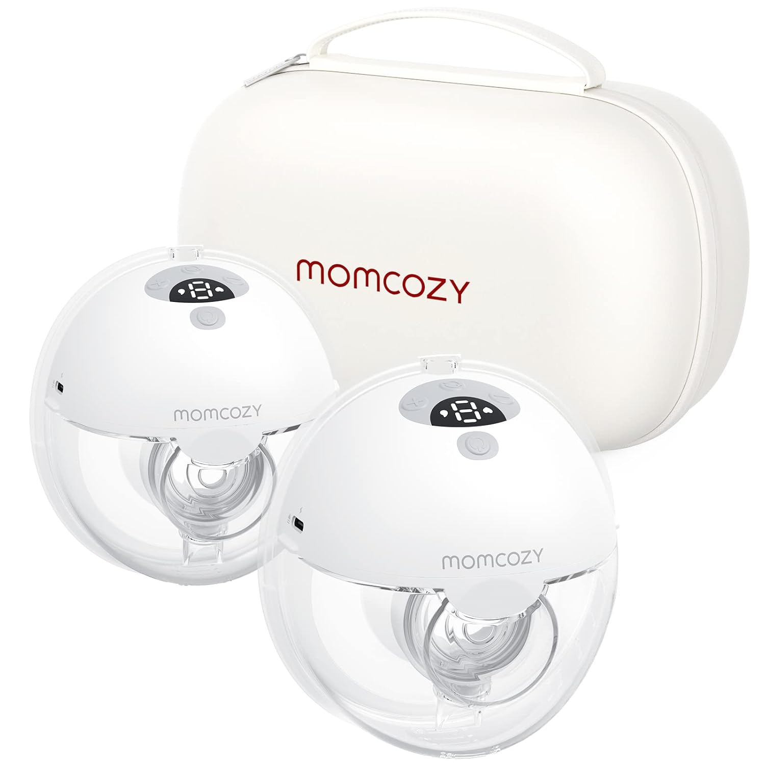 Momcozy M5 Hands Free Breast Pump, Double Wearable Breast Pump of Baby Mouth Double-Sealed Flange with 3 Modes & 9 Levels, Electric Breast Pump Portable - 24mm, 2 Pack Quill Gray