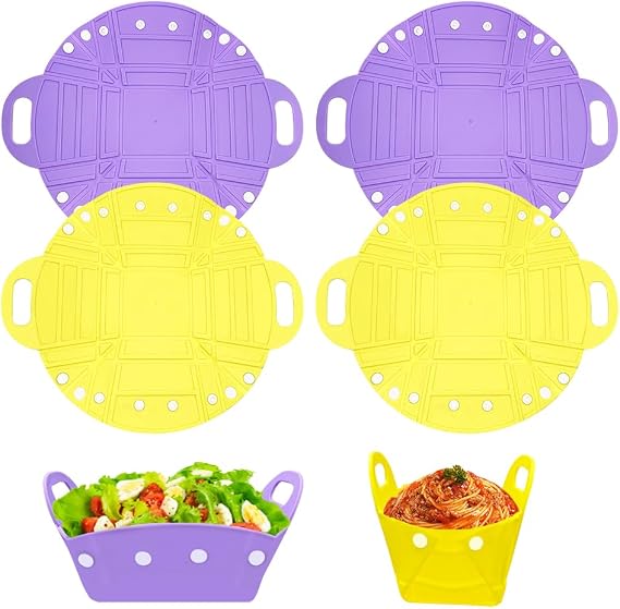 4 PCS Camping Bowl, Collapsible Silicone Bowl, Portable Camping Tableware Folding Picnic Bowl, Food Grade Material, Reusable,Space Saving,for Lunch Family Picnic