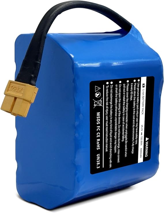 25.2V 4Ah Hoverboard Battery Pack Compatible with Jetson Rave, 100.8Wh Replacement Lithium Battery for 29.4V Hoverboards, Compact Size 3.81 2.75 2.36 Inch