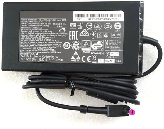 Original 135W 7.1A 5.5x1.7mm Purple Color Tip AC Adapter Charger for Acer Aspire V Nitro VN7-592 VN7-592G VN7-792 VN7-792G (not 5.5x2.5mm Orange Color tip,Check Photo 5 to Confirm The tip)