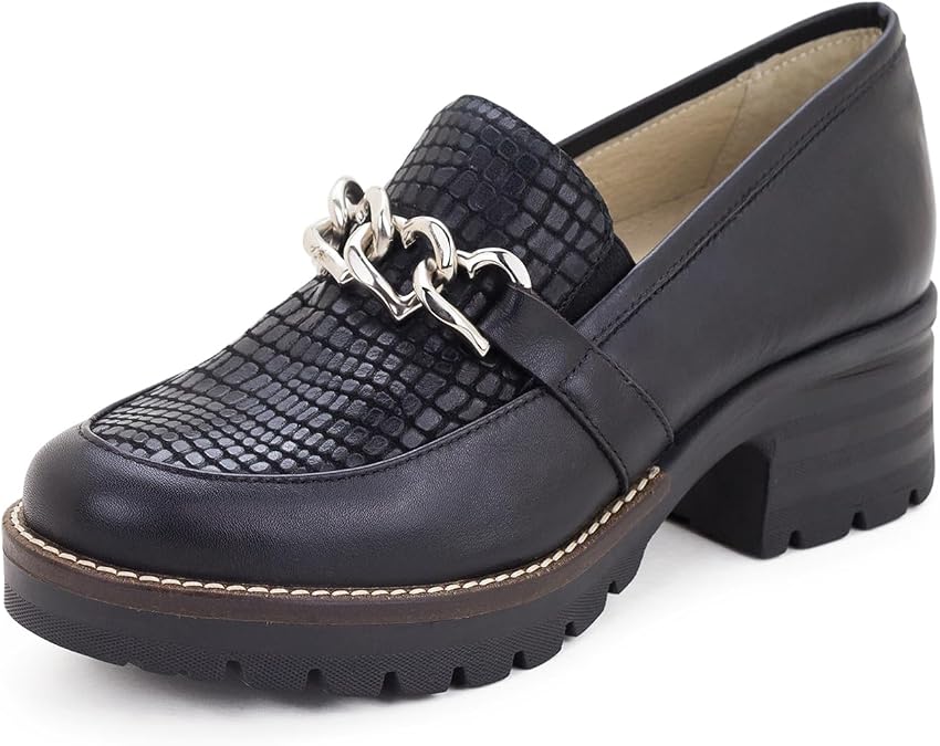 Dromedaris Chunky Loafer, Women's Comfort Shoe, Kella Black, EU 37M