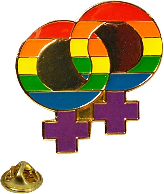 Rainbow Double Female Lapel Pin