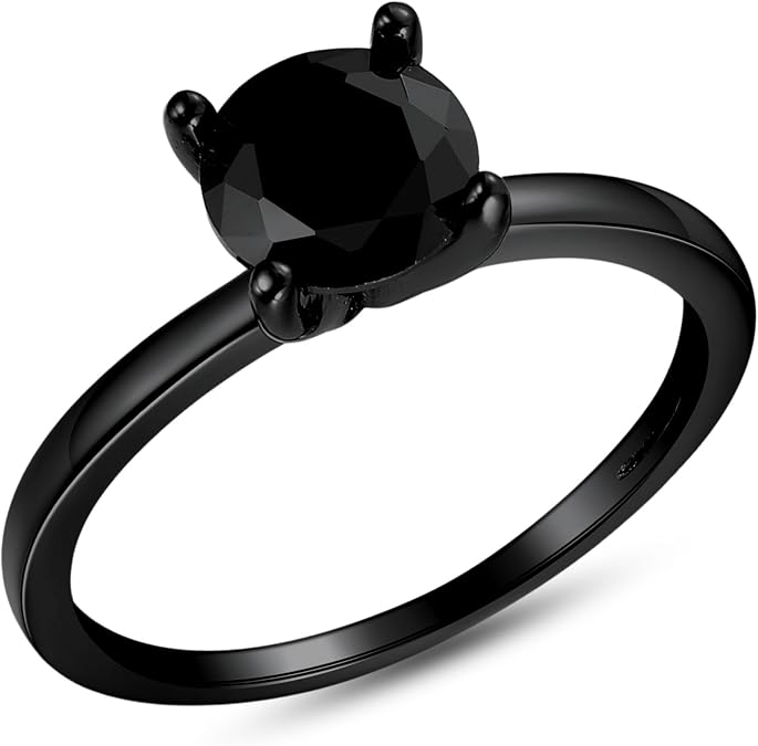Solitaire Engagement Ring for Women CZ 925 Sterling Silver by Ginger Lyne