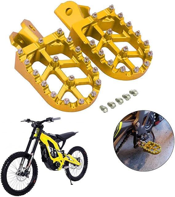 CHANGCHENG Dirt Bike Foot Pegs Motorcycle Footpegs Foot Pedals Rests CNC For Sur Ron Light Bee S/X Segway X260 X160 CRF150F 2003-2019 CRF230F 2003-2019 Gold