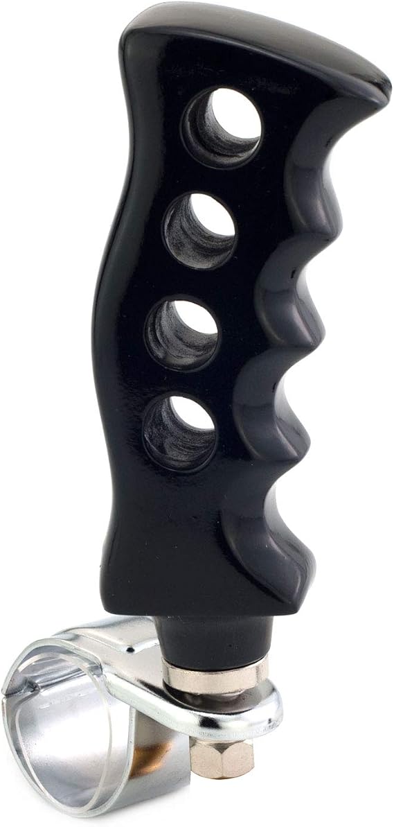 Steering Wheel Spinner Suicide Knob, Grip Handle Shape Car Power Handle Knobs Fit Most Forklifts Lawn Mowers Boats Agricultural Tractors Private Off-Road Vehicles, Black