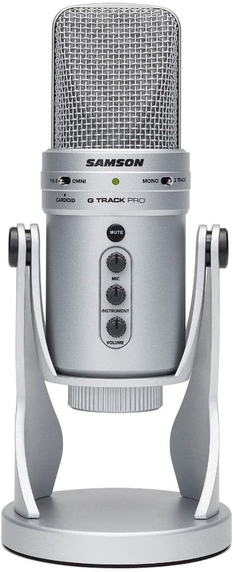 SAMSON G Track Pro USB Microphone with Built in Audio Interface Silver