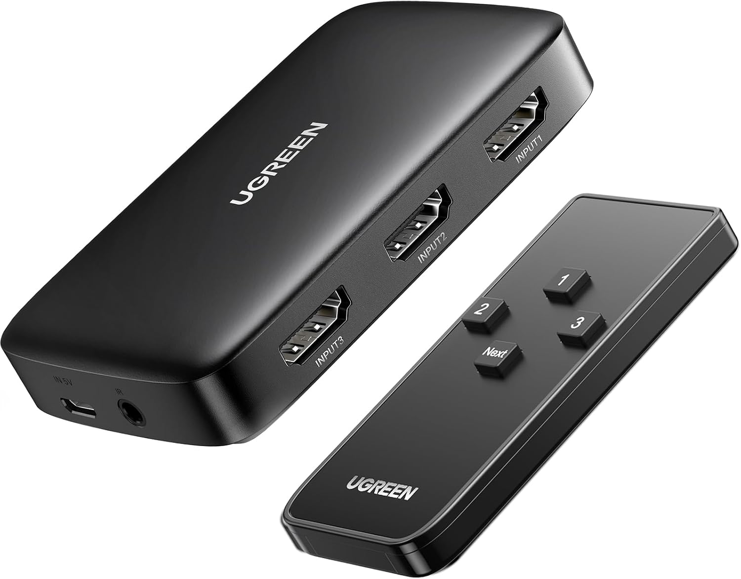 UGREEN HDMI 1.4 Key 4K 3 in 1 HDMI Splitter HDMI Distributor Remote Control Supports 4K, 3D, HDR for TV Stick, TV, PC, Game Console, Switch, PS54, Xbox, Blu-Ray Player