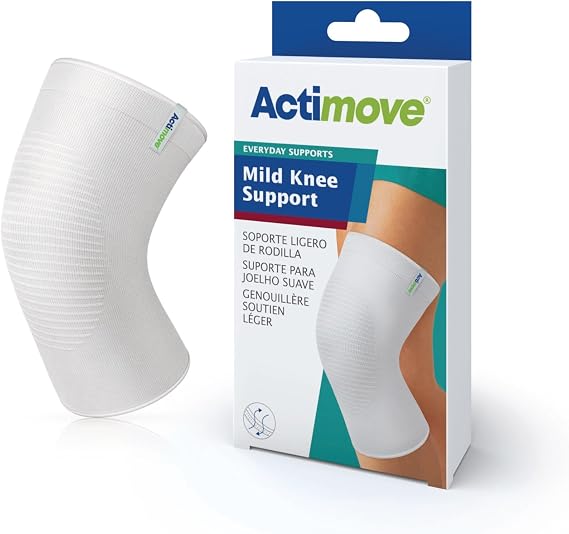 Actimove Everyday Supports Mild Knee Support - Mild Support, Lightweight, Easy to Apply for Slightly Swollen and Aching Knees White, Small