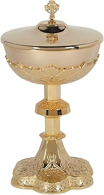 Sudbury Brass Vine Embossed Ciborium with Cover, 11 Inch
