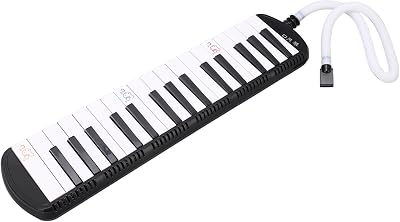 32 Keys Melodica, Piano Keyboard with Mouthpiece and Tube, Musical Instrument, Lightweight, Portable, Kids and Beginners Gifts Soprano, Double Tubes, Carrying Bag Black