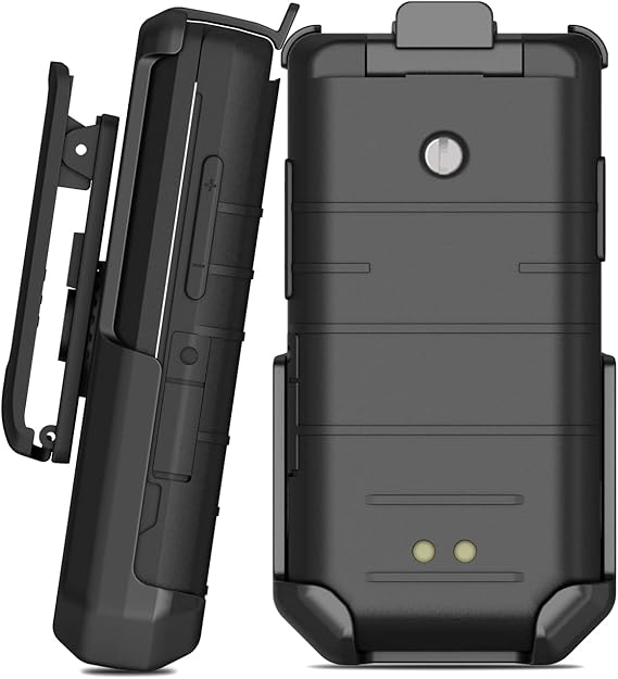 Nakedcellphone Holster for CAT S22 Flip Phone Black [Rotatable/Ratchet] Belt Clip Holder Case