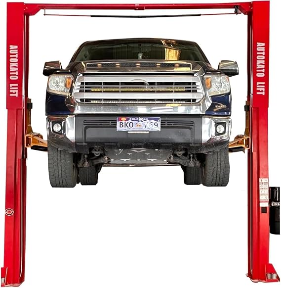 KATOOL 1100lbs 2 Post Car Lift Truck Clear Floor Hoist Manual Safety Releases on Both Sides Repair Tools for Shop and Home Garage