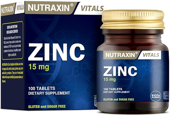 Nutraxin Vitals Zinc 15 mg 100 Tablet Takviye Edici Gıda