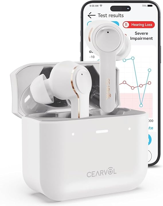 Diamond X1 Bluetooth Hearing Aids for Seniors with Smartphone App - Noise Cancellation, Clear Sound & Easy to Use - for Adult with Mild to Moderate Hearing Loss (White)