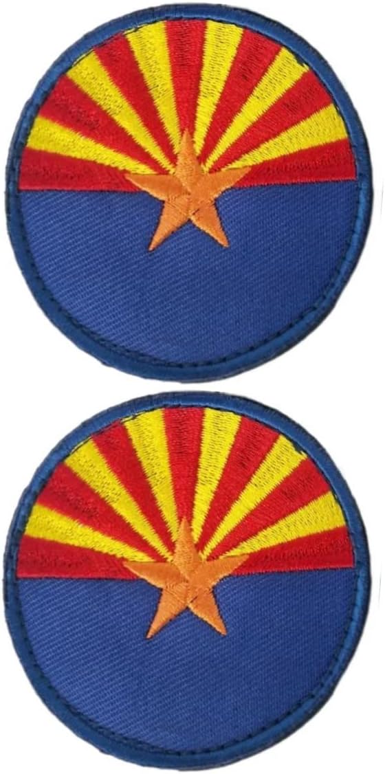 Arizona Flag Patch Arizona Flag Embroidery Patch, for Hats, Tactical Bags, Jackets, Clothes Patch Team Military Patch( 2 Pack)