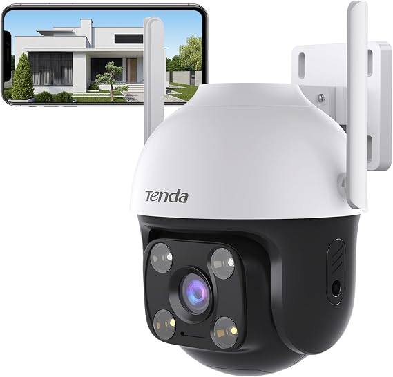 Tenda Güvenlik Kamerası, Dış Mekan WLAN, 1080P Wi-Fi Kamera, Gece Görüşlü, Renkli Gece Görüşlü, 2 Yönlü Ses, Kişi Tanıma ve Hareket Algılama, Ses ve Işık Alarmı [Enerji Sınıfı A++]