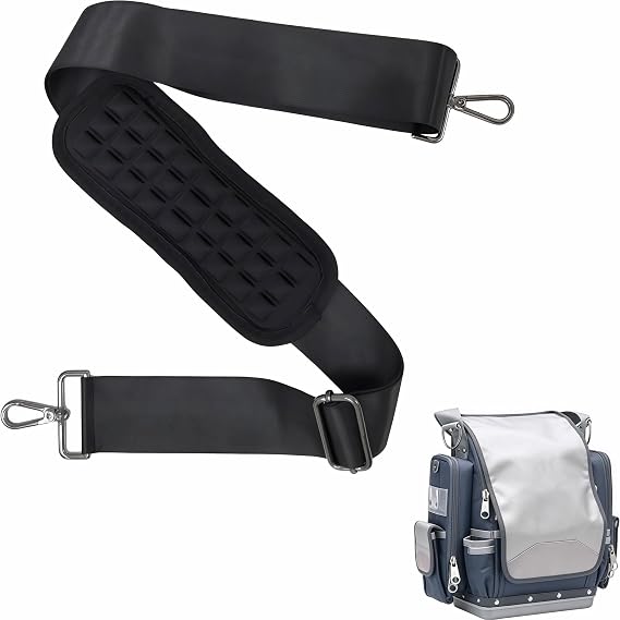 Padded Adjustable Shoulder Strap for Bags, Heavy-Duty Alloy Hooks Compatible with Veto Pro Pac, Shoulder Bag Strap, Tool Bag Strap, Perfect for Duffel Bags, Travel Gear, and Work Equipment