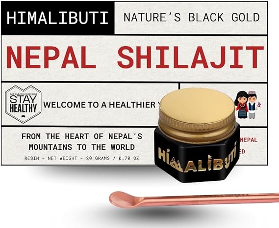 Nepal Shilajit Resin 20g Pure Himalayan Shilajit for Men & Women shilajit Wellness nest Pure Resin Organic WHO-GMP Certified Organic Testosterone Wellness 85+ Trace biolabs Silajit