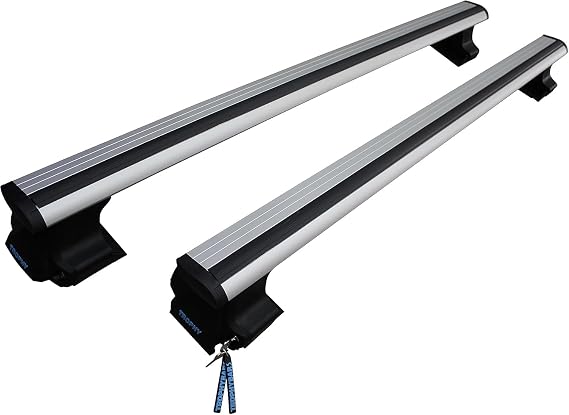 TrophyBars Kilitlenebilir (130 cm) Gri Ara Atkı - Toyota Avensis II (2002-2008) Sedan ile Uyumlu Tavan Barı