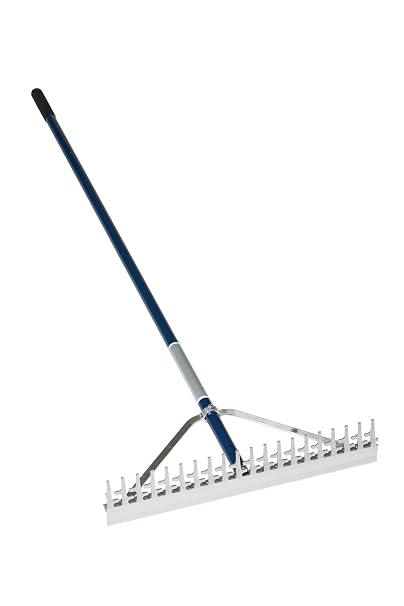 Midwest Rake 11024 24" Head Screening Rake, 66" Blue Aluminum Handle
