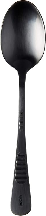 Mercer Culinary Plating Spoon Solid Bowl, Stainless Steel, Black, 19.1 x 4.2 x 2.2 cm M35140BK