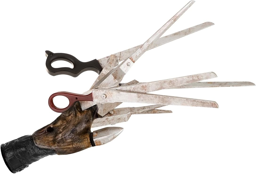 Fun Costumes Edward Scissorhands Hands Gloves with Scissors for Kids Authentic Molded Latex Accessory