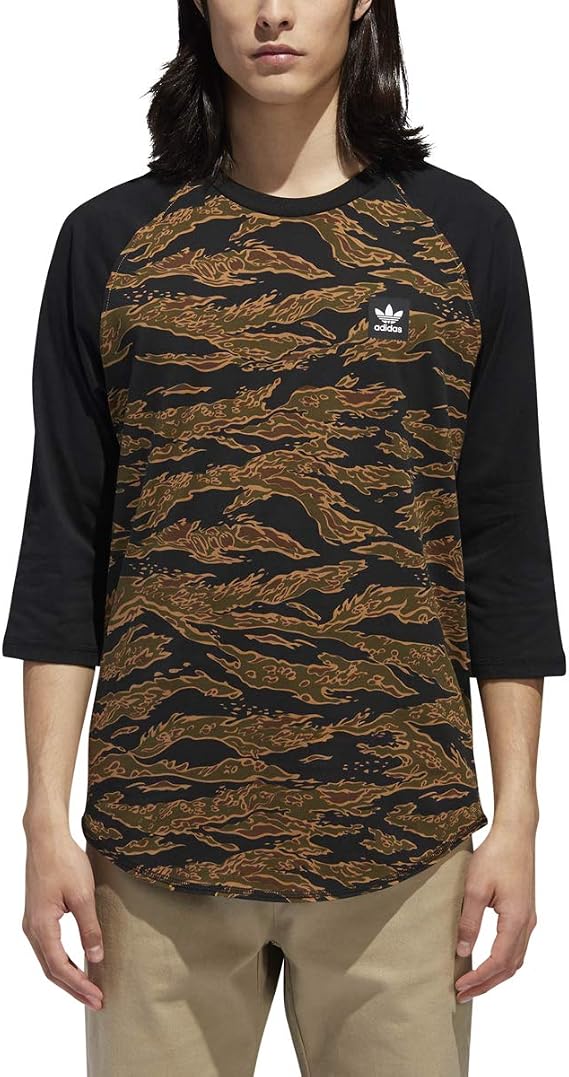 adidas Camouflage Raglan Men Tee Camo/Black dh3910 (Size M)