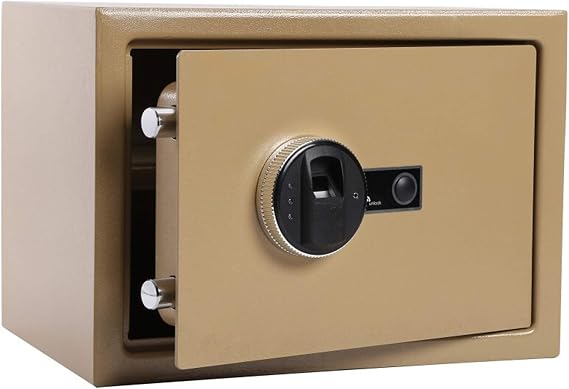 Security Safe Box,Fireproof Fingerprints Safe Box,Sentry Safe with Keypad,Digital Safe Box/Gold