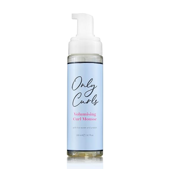 Only Curls Curl Mousse, 200ml, Curly Hair Product, Curl Volumiser & Control, Protein Rich, Lightweight Styling Foam, Conditioned, Defined, Frizz-Free Curls, For All Curly Hair Types