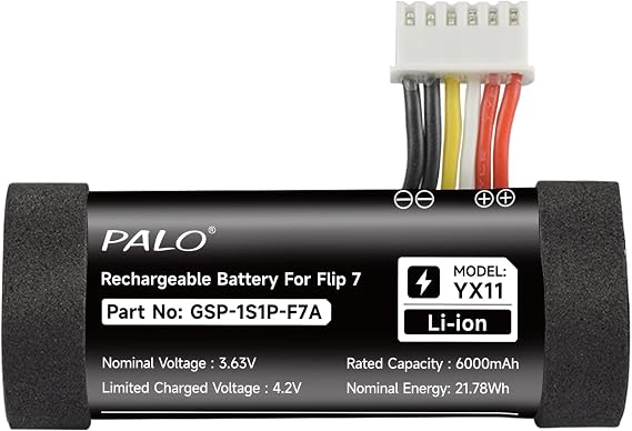 Upgraded 6000mAh Replacement Battery Compatible with JBL Flip 7, Part No. GSP-1S1P-F7A