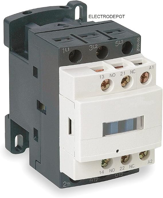Contactor 30A Inductive, 50A Resistive 3 Pole 120VAC Coil, Lighting and Motor control DIN mount, Auxiliary contact NO/NC