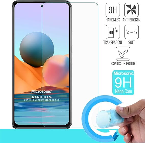 Microsonic Xiaomi Redmi Note 10 Pro Max Nano Glass Cam Ekran Koruyucu [Redmi Note 10 Pro Max ile Uyumlu Ekran Koruyucu]
