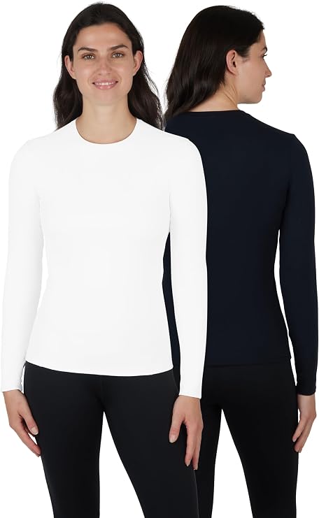 90 Degree by Reflex Womens Long Sleeve Top Contour Sculpt Fitted Crew Workout Shirt