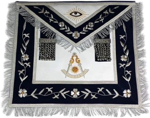 Masonic Past Master Apron Gold and Silver Hand Embroidery Apron