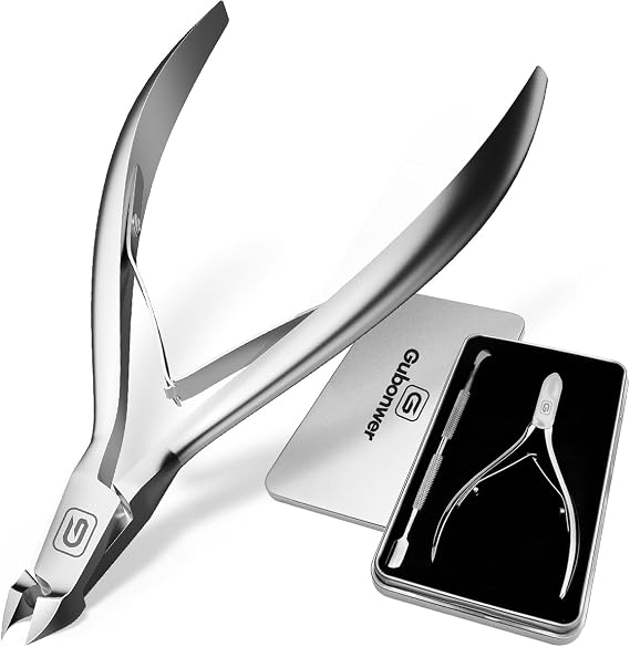 Cuticle Trimmer 3/4 Jaw Extremely Sharp Cuticle Nippers Scissors Stainless Steel Clippers Cutter Cuticle Clippers, Cuticle Pusher, Nail Cuticle Trimmer Professional Cuticle Cutter