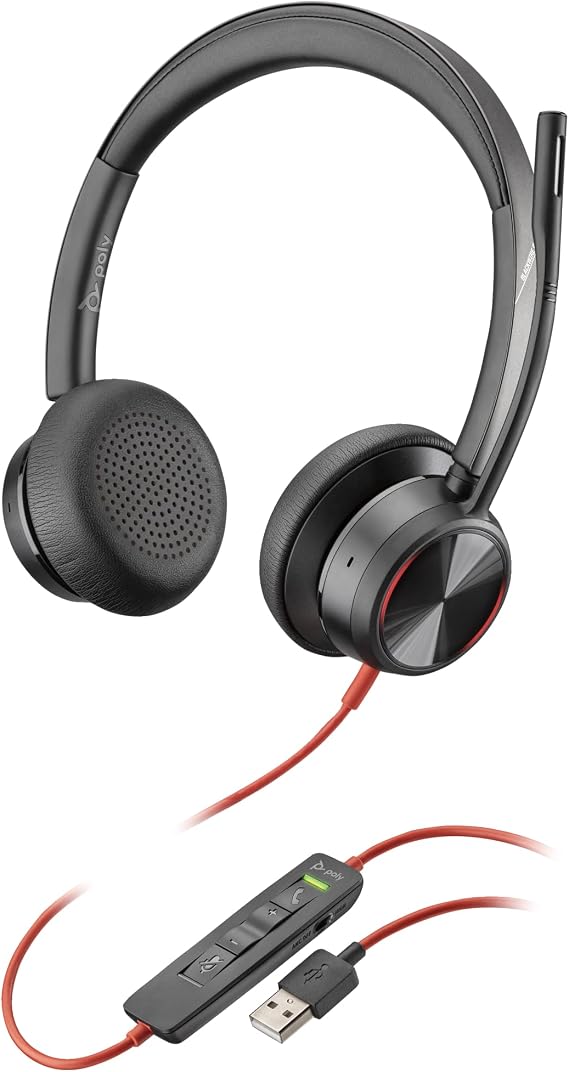 Poly旧モデル 有線ヘッドセット Blackwire 8225 USB-A 接続 両耳用 ノイズキャンセリング