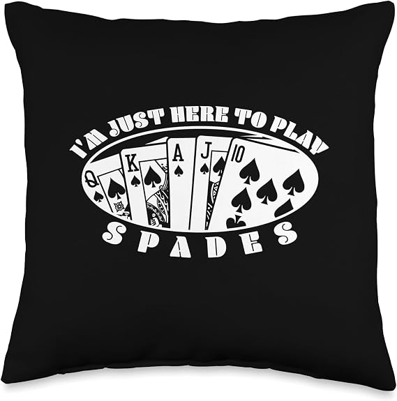 Spades Card Game Spades Cards Player Competitive Card Games Throw Pillow