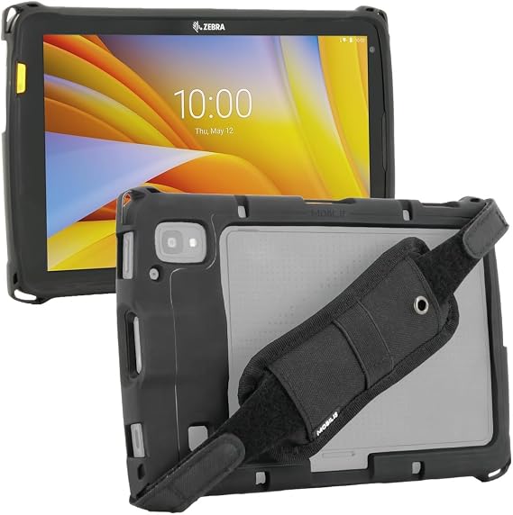 MOBILIS Rugged Case for Zebra ET40 - ET45 Enterprise Tablets with Handstrap, Military Grade Shockproof, Protective Cover Compatible with Zebra Accessories, Recycled Materials (8")