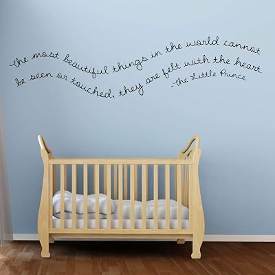 Nursery Wall Decal - Felt With the Heart- The Little Prince Vinyl Wall Decor for Babys Room, Bedroom or Play Room.